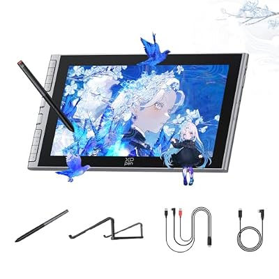 XPPen Artist 12 3rd 11.9" Drawing Tablet with Screen - 16K Pressure X4 Smart Chip Magnetic Stylus, Full-Laminated Anti-Glare Etched Glass, One-Cable Connection, for Beginner Art Learning (Sliver)