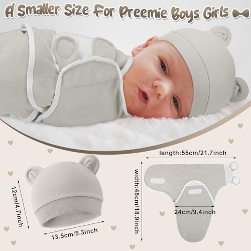Image of Buryeah 4 Pack Preemie Swaddle Blanket Wrap Set