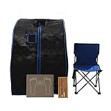 JAYEUW Draagbare infrarood sauna, 750 W, stoomsauna, thuissauna met afstandsbediening, opvouwbare stoel, verwarming, voetkussen, persoonlijk SPA, 5-85 min, timer, instelbare temperatuur (zwart)