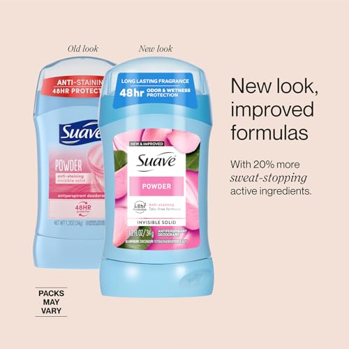 Image of Suave+ 24 Hour Protection Anti-Perspirant Deodorant Invisible Solid - Powder - 1.2 Ounce (Pack of 24)