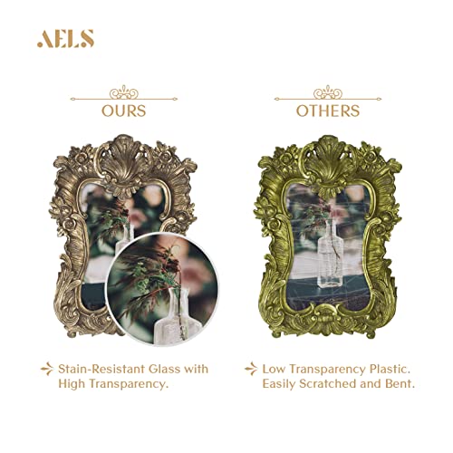 Aels Vintage Picture Frame, Elegant Antique Photo Frames With Glass Front, Photo Display, Tabletop Wall Hanging, Gift Ideas, Gold (4X6 Inch) #TOP2