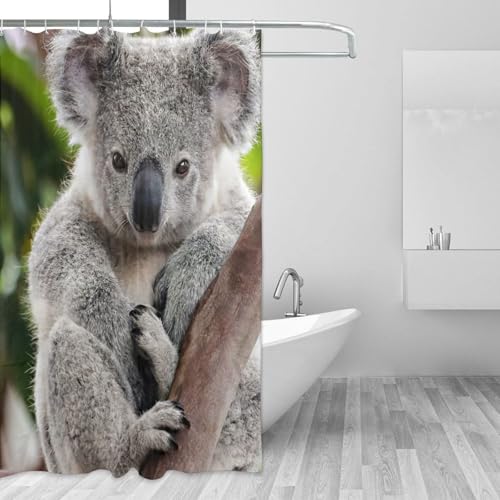 Rideau de douche koala en polyester premium avec 12 œillets inoxydables durables - 4