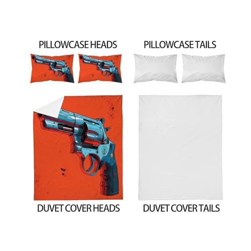 Parure de lit pistolet rouge imprimé 3D microfibre de qualité supérieure housse de couette double - 4
