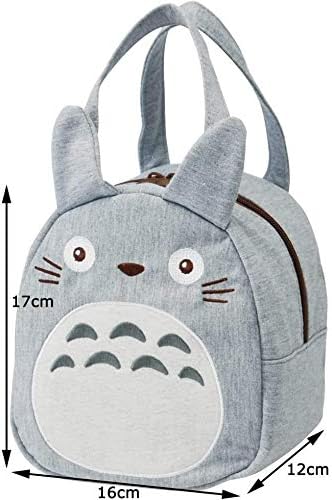 Skater Totoro Die Cut Lunch Bag with Zip Closure - Totoro Grey - Image 4