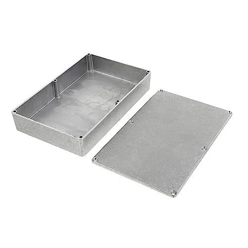 OFFSCH Aluminum Box Case for Guitar Pedals Silver Replacement Enclosure Diecast Design for Electric and Bass Guitar Effects