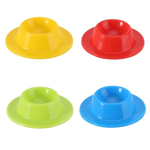 Foyscr 4PCS Egg Holder Set, Silicone Egg Cups, Colorful Egg Holder Tray, Stackable and Storage, Egg Cooker, Kitchen Cookware for Kids Breakfast, Camping (3.38 x 0.9 inches)