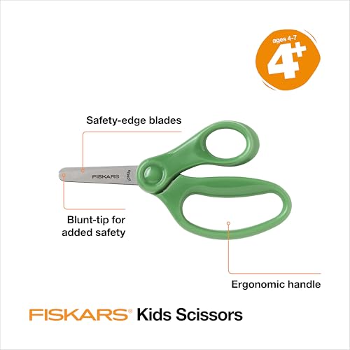 Fiskars® Tesoura infantil de ponta cega, cores sortidas (12,7 cm)