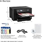 Epson Workforce Pro WF-7310 Wireless Wide-Format Printer with Print up to 13" x 19", Auto 2-Sided Printing up to 11" x 17", 500-sheet Paper Capacity, 2.4" Colour Display, Epson Smart Panel App , Black