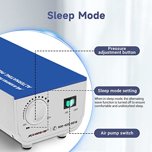 Maidesite Alternating Air Pressure Mattress Pad With Electric Pump System, Soft And Quiet, Medical Grade, Air Mattress For Hospital Bed, Pressure Mattress For Bed Sores-S11A #TOP1