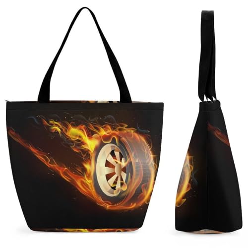 Sac à main pneu en feu femme grand sac de shopping et voyage à bandoulière