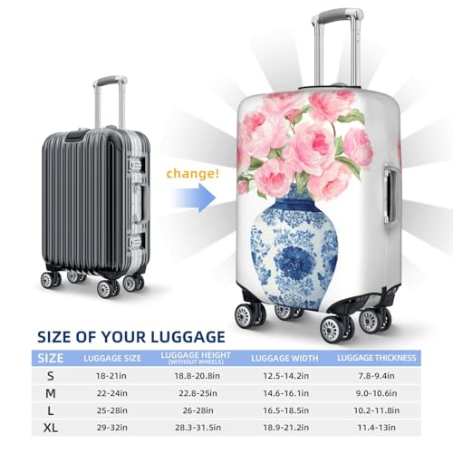 Watercolor Pink Roses Elastic Travel Luggage Covers Dustproof Scratch-Resistant Suitcase Protector Fit 22-24 Inch4