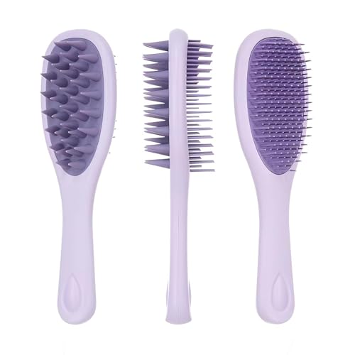KINTEGOOD Long Handle Hair Silicone Scalp Massage Brush 2-in-1 Double-Sided Hair Comb Shampoo Brush