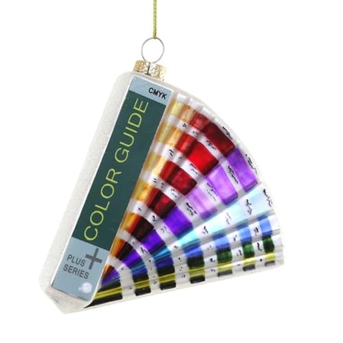 The Bridge Collection Glass Interior Designer's Color Guide Ornament - 4.5' Paint Color Palette Samples Christmas - Ornament - Hanging Decoration for Homeowners, DIY, Stylists, and Artists