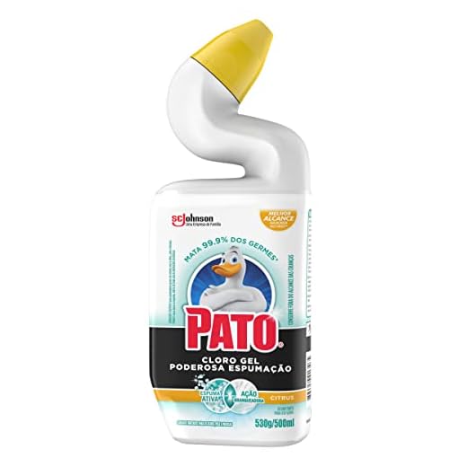 Pato Limpador Sanitário Desinfetante Cloro Gel, Citrus, Poderosa Espumação, 500ml