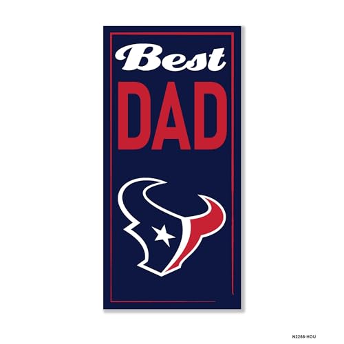 Fan Creations Houston Texans NFL Best Dad NFL Logo 6inx12in Wood Sign