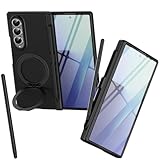 Support pliable dissimulé : Cette coque fine pour Samsung Galaxy Z Fold4 sert également de support, vous permettant de positionner votre téléphone à l’horizontale ou à la verticale pour une expérience visuelle stable et confortable lors du visionnage de vidéos ou des appels vidéo, sans ajouter d’épaisseur