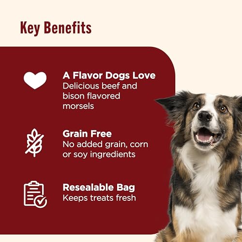 Nutrish Burger Bites Beef Recipe with Bison Premium Dog Treats, 12 oz. Pouch (Rachael Ray)