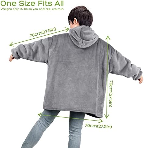 Lostrain Blanket Hoodie, Oversized Wearable Sherpa Hoody Super Soft with Warm Giant Pocket for Adults Men Women 2
