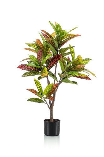 Plante artificielle Croton Codiaeum de 95 cm arbuste miracle haut de gamme pour décoration