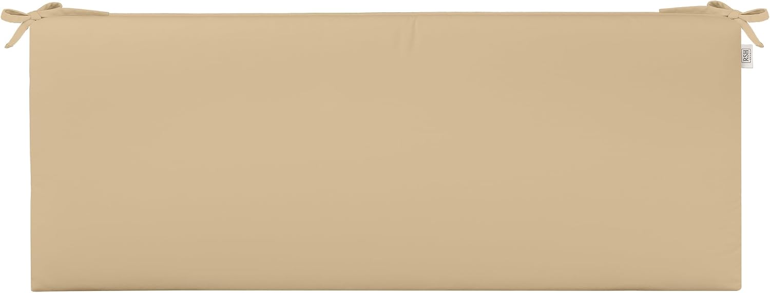 RSH Décor Indoor Outdoor 2" Foam Bench Cushion with Ties, (38" x 18" x 2") Choose Color (Orange) - Made in USA