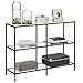 Produktbild VASAGLE Konsolentisch, Regal, 3 Ablagen aus Hartglas, Flurtisch, 30 x 100 x 73 cm, Metallrahmen, modern, für Flur, Wohnzimmer, Schlafzimmer, klassikschwarz-transparent LGT027B01