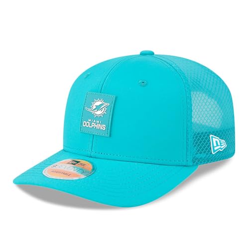 New Era Men's Aqua Miami Dolphins 2025 Sideline 9SEVENTY Trucker Adjustable Hat