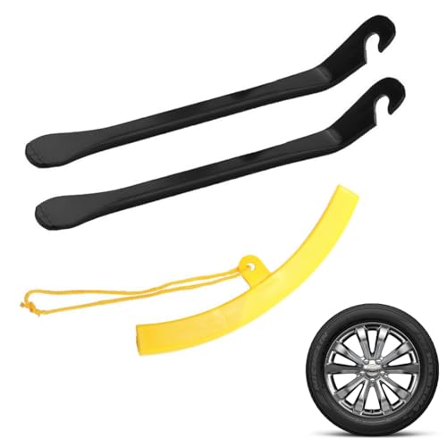 DIFLAX Demonte pneus Velo, Démonte-Pneu en métal, Démonte Pneu Vélo en Métal Noir, Leviers de Pneus de Vél Outil de Démontage de Réparation de Pneu de Vélo, pour VTT, vélo