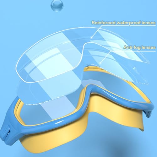 Image of Polyvinyl Chloride Swimming Goggles proffesional for kids anti fog with ear plug and nose clip.box packed fits 4-16 years boys and Girl (yellow)