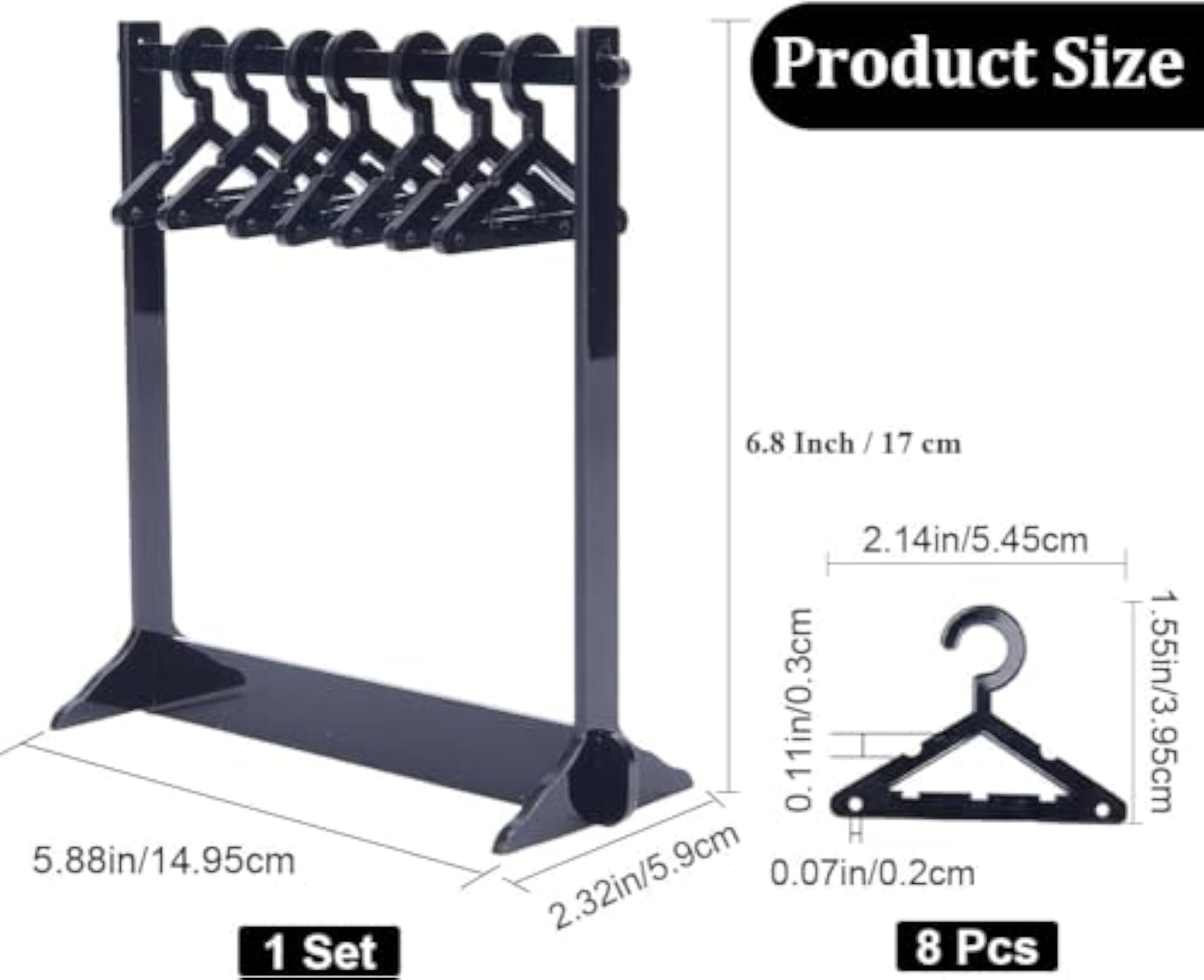 Small Black Acrylic Earring Display Rack with Hooks and Eyelets