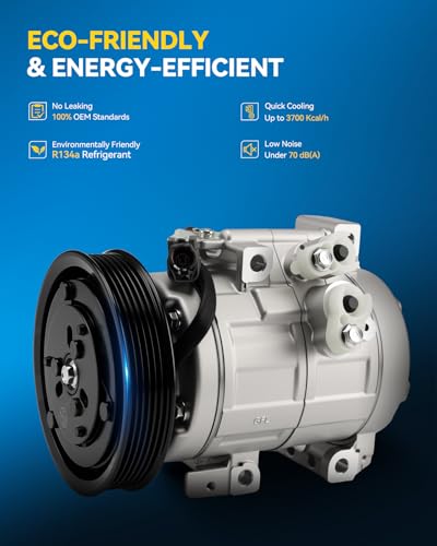 Image of PHILTOP 98122 AC Compressor Compatible with Mazda 3 2010-2013 2.5L, 3 2010-2013 2.3T, Mazda 5 2012-2015, Air Conditioning Compressor with Clutch