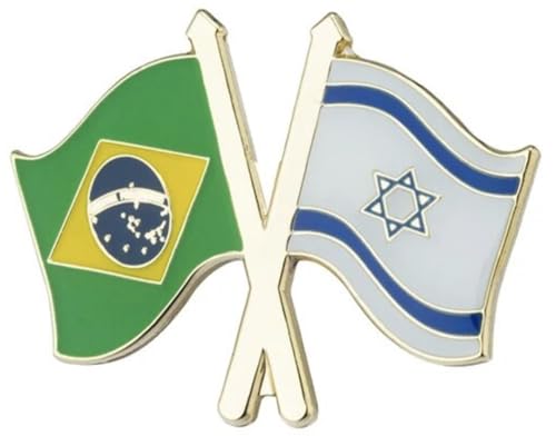 Pin esmaltado de Brasil e Israel uniendo lazos de amistad y amor