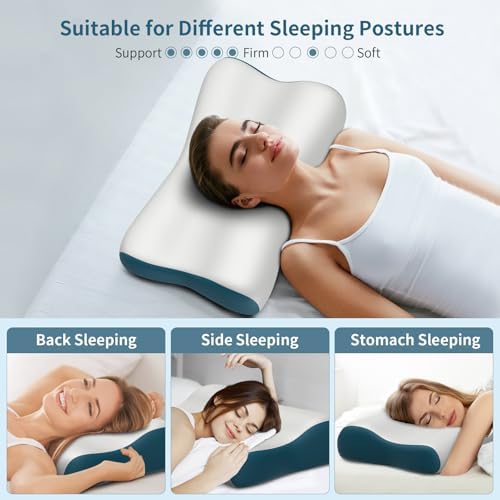 Neck Pillow Contour Memory Foam Pillows for Pain Relief Bed Pillow for Sleeping, Ergonomic Pillow for Neck and Shoulder Pain, Orthopedic Cervical Pillow for Side Back Stomach Sleeper (Grey) - 5
