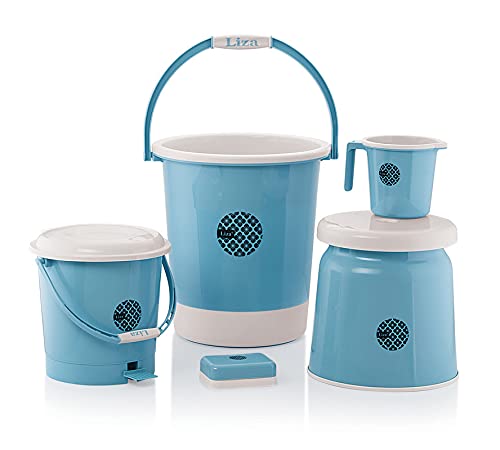 Liza Jumbo Bathroom Set Combo - 5 Pcs. (25ltr Bucket, Big Tub, Big Stool, 1.5ltr Mug, Big Soap Case) Plastic Bucket (Blue) (B0993PD922) Amazon Price History, Amazon Price Tracker