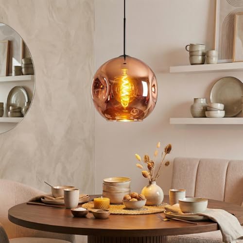 Ripoll Suspension, Boule lumineuse, Suspension Cuivré, 1 lumière