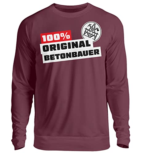 Pull 100% coton bordeaux coupe premium unisexe taille L