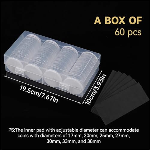 Capsulas transparentes para monedas 120 piezas miniatura 2