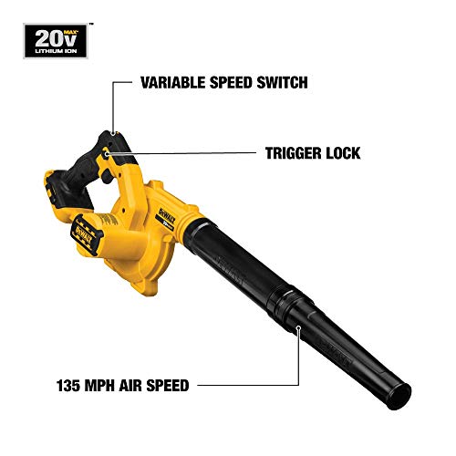 Dewalt 20V Max Blower For Jobsite, Compact With Battery Pack & Charger, 3-Ah (Dce100B & Dcb230C) #TOP1