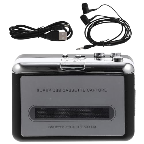 MERRYHAPY Convertidor de Cinta de Casete USB a Mp3 Portátil Alta Fidelidad Alimentación por USB Dc500 sin Batería Compatible Casetes Antiguos para Digitalizar Música