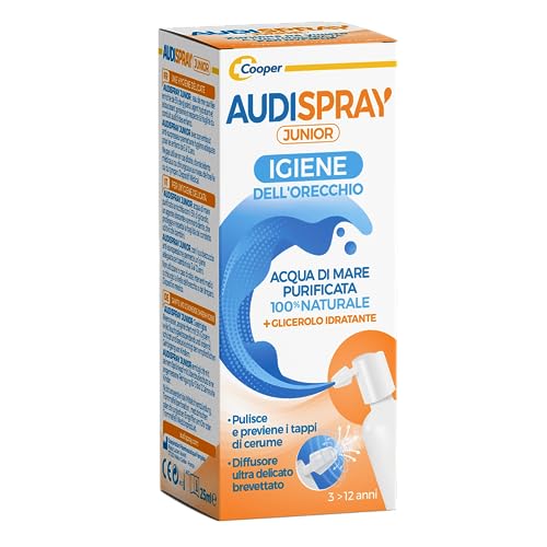 AUDISPRAY - Spray auricolare - Igiene - Bambini - Igiene dell’orecchio - Previene l’accumulo di cerume - Spray - 25 mL - Da 3 a 12 anni