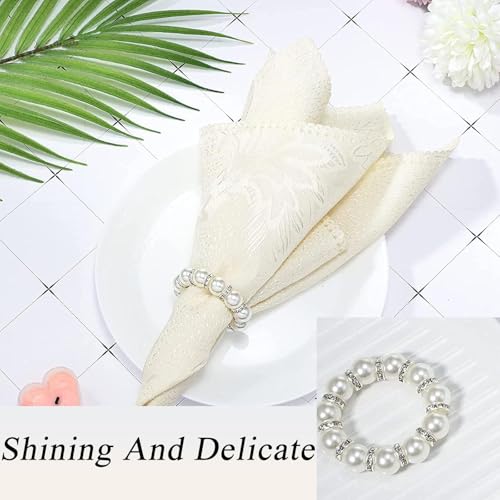Pearl Napkin Rings, 12 Pcs Pearl Napkin Ring Holders christmas Rings Napkin Buckles Table Decor Napkin Buckles Table Decor for Dinner Wedding Banquet Party Thanksgiving Christmas, 3CM - Cosy Home Interiors Pearl Napkin Rings, 12 Pcs Pearl Napkin Ring Holders christmas Rings Napkin Buckles Table Decor Napkin Buckles Table Decor for Dinner Wedding Banquet Party Thanksgiving Christmas, 3CM - Image 6