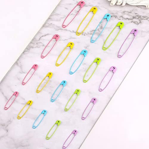 KINBOM 325pcs Colored Safety Pins, Nickel-Plated Metal Safety Pins for Sewing, DIY Arts Crafts and Jewelry Making (4 Sizes, 5 Colors)