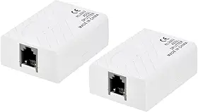 Filtro divisor em linha, divisor de linha telefônica 6P2C para telefone, máquina de fax, pacote com 2