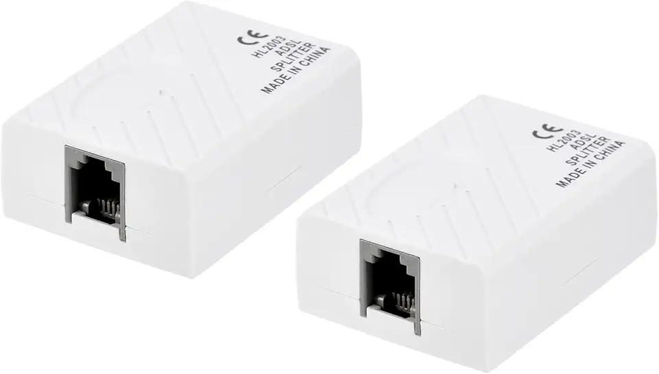 Filtro divisor em linha, divisor de linha telefônica 6P2C para telefone, máquina de fax, pacote com 2