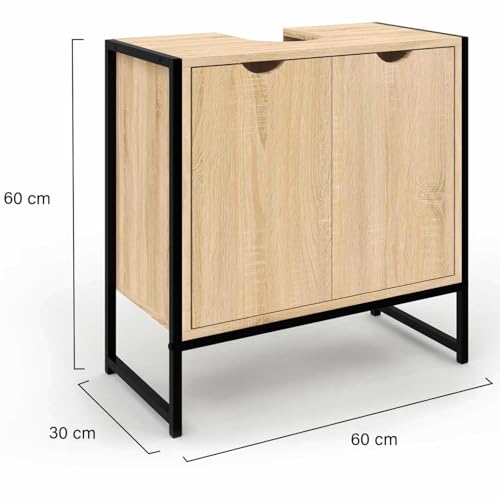 Meuble sous lavabo Detroit industriel 60x30x60 IDMarket