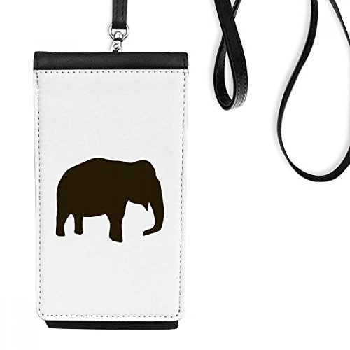 Éléphant noir porte-monnaie cadeau original et sac suspendu pour téléphone en cuir