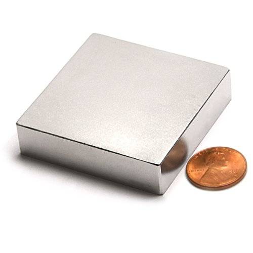 N52 Super Strong Neodymium Block Magnet 2X2X1/2” Flat Ndfeb Rare Earth Rectangular Magnet For Science, Projects And Industries, 1-Count #TOP2