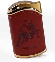 Refillable Leather Finish Bull Design Pocket Lighter(Pack of 1)