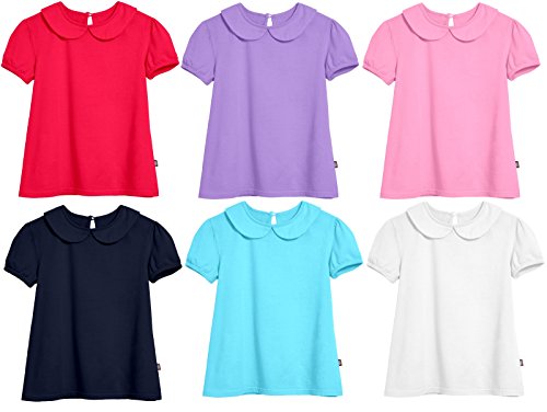 City Threads Little Girls' Peter Pan Collar A-Line Puff Tee Tshirt Top Blouse3