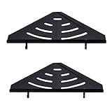 Soporte de esquina para baño, 1 pieza, estante de baño, cesta triangular montada en la pared, soporte de almacenamiento de baño de doble capa con ganchos, compatible con baño, hogar, cocina, estante d