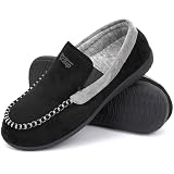 V.Step Orthopedic Arch Support Moccasin Loafer Slippers for Men, Orthotic Support for Plantar Fasciitis, Full-Coverage Indoor Outdoor House Slippers for Bedroom Living Room, Black M10